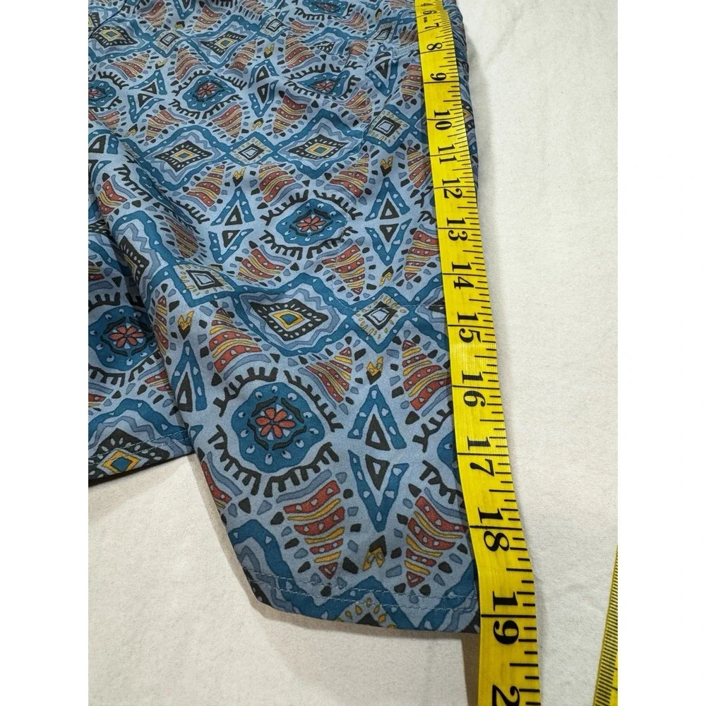 Patagonia Men's Stretch Planing Boardshorts Geometric Tribal Aztec Blue 33